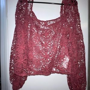Long sleeve floral “lace” top
